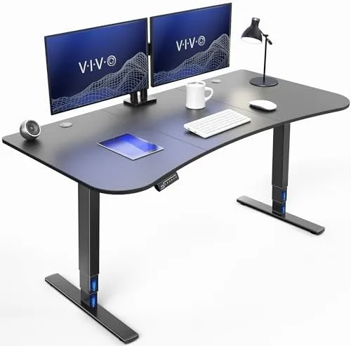 VIVO Black 63 x 32 in Standing Desk, DESK-KIT-2E1B