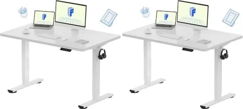 FLEXISPOT EN1 48"x30" One-Piece Standing Desk, White (Pack of 2)